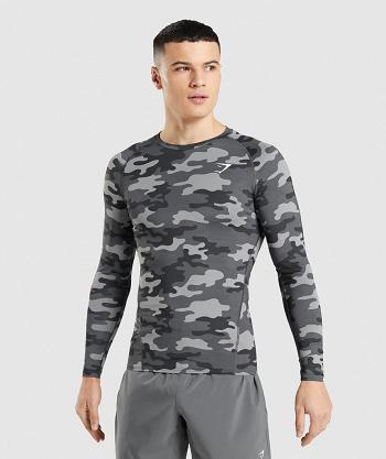 Pánské Long Sleeve Gymshark Element Baselayer Šedé | CZ 2199OKI